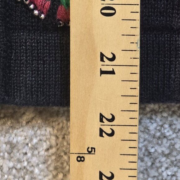 Basic Editions Holiday Patchwork Sweater Full Zip Appliques Embroidered Women M - Picture 3 of 12